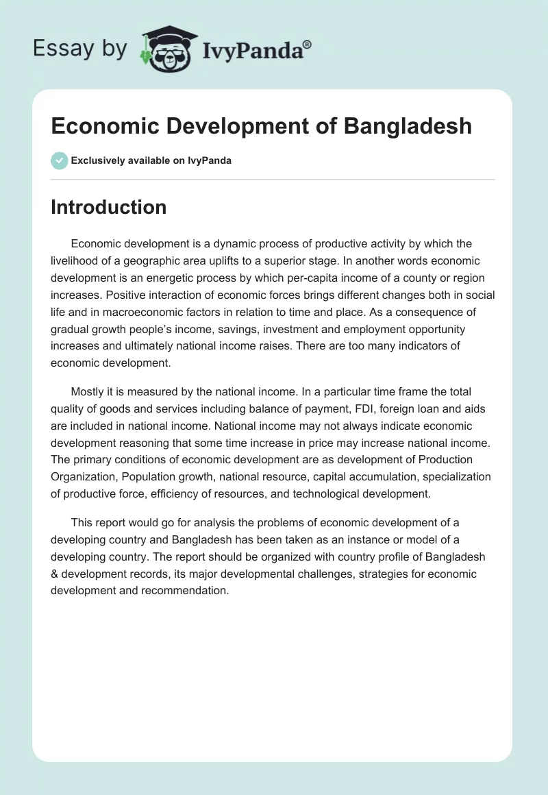 Bangladesh Is A Developing Country Paragraph